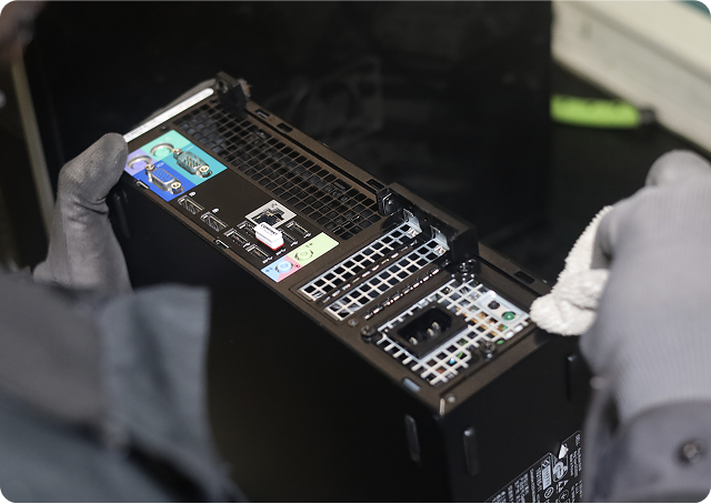 Person working on a laptop