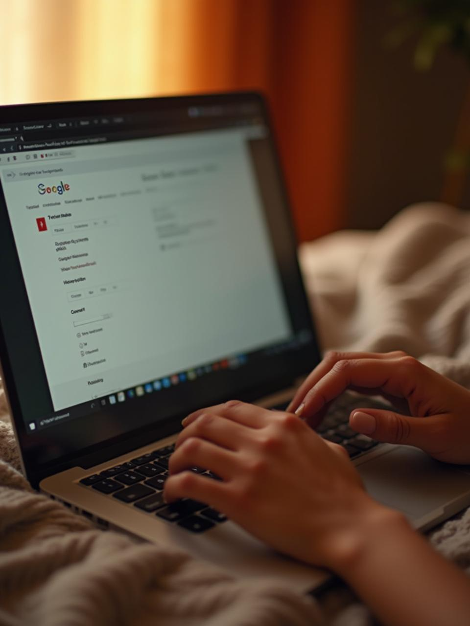 Person working on a laptop